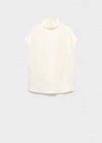 100% silk satin turtleneck blouse