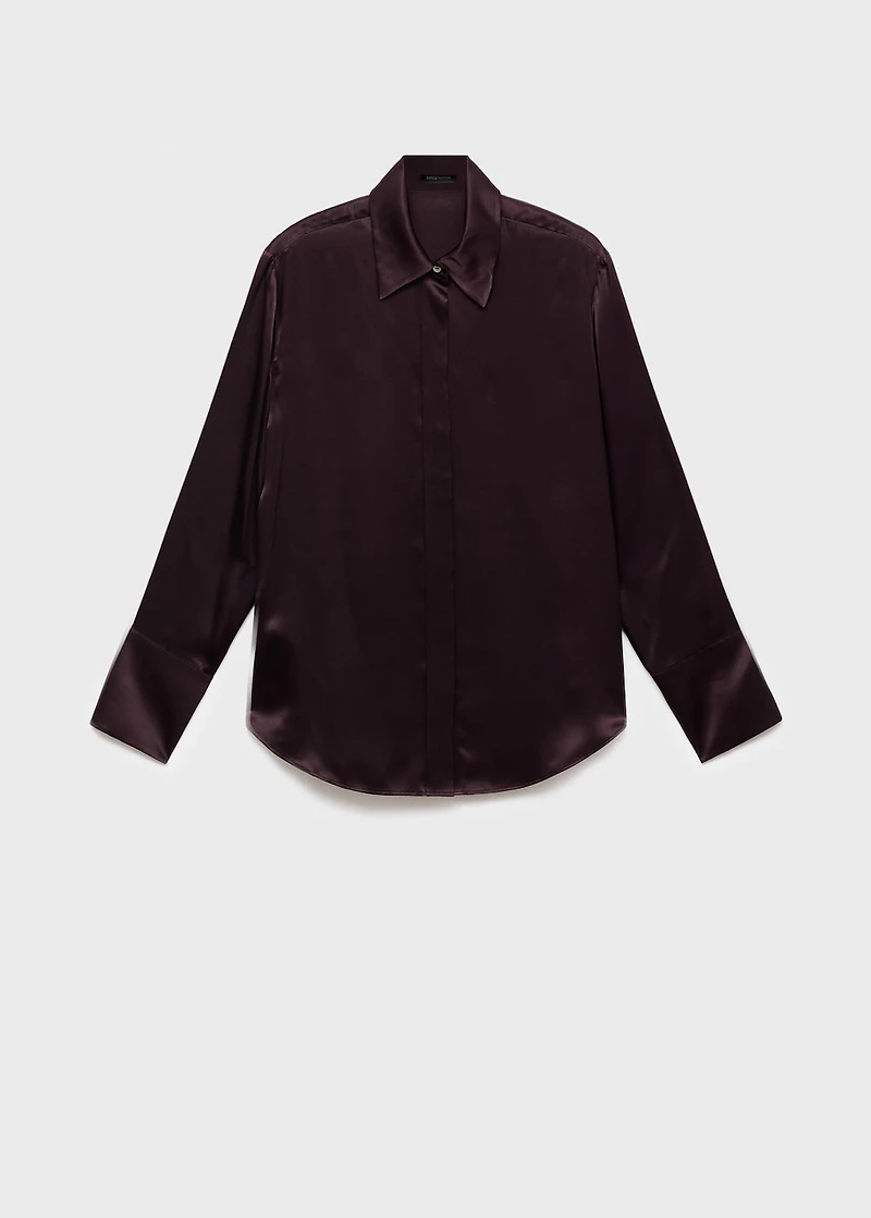 100% silk satin shirt