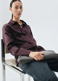 100% silk satin shirt