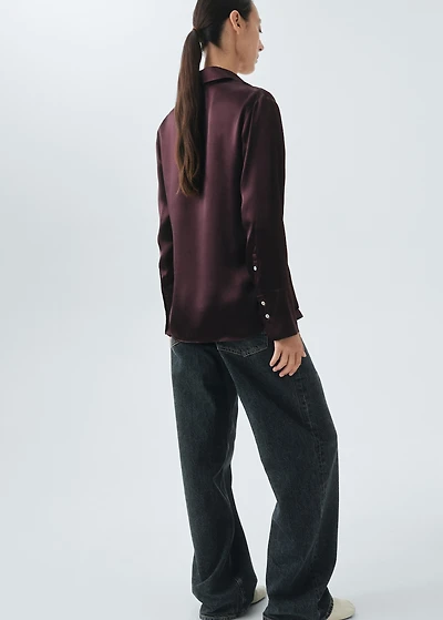 100% silk satin shirt