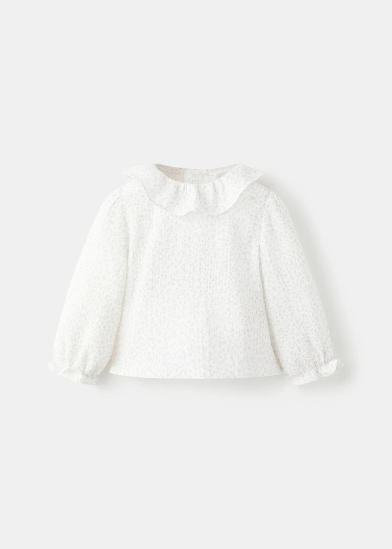 Floral-print cotton blouse