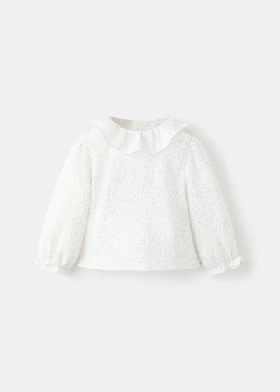 Floral-print cotton blouse