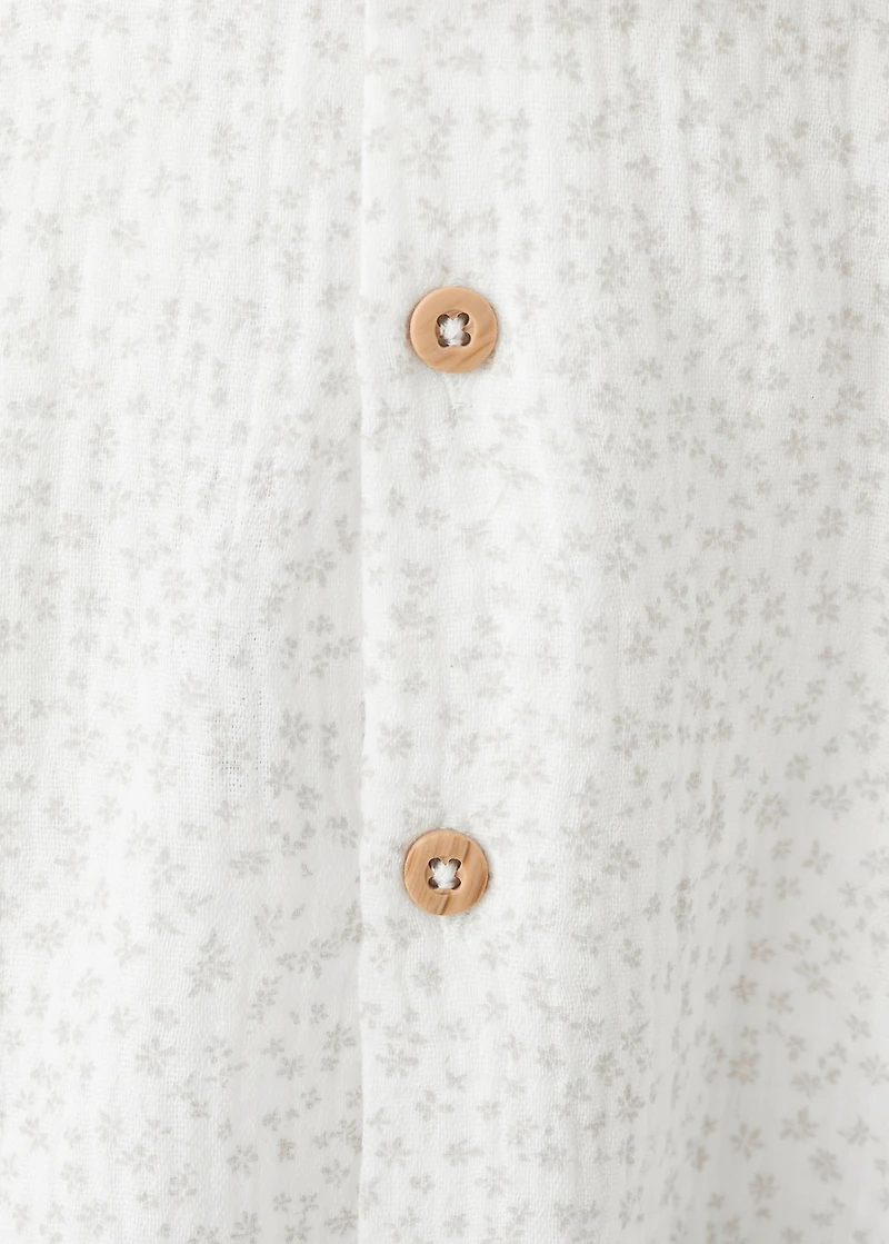 Floral-print cotton blouse