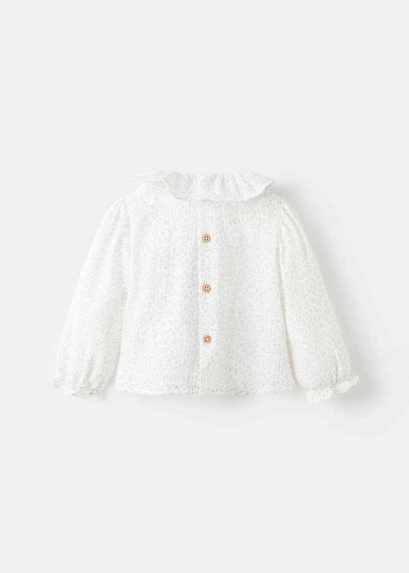 Floral-print cotton blouse