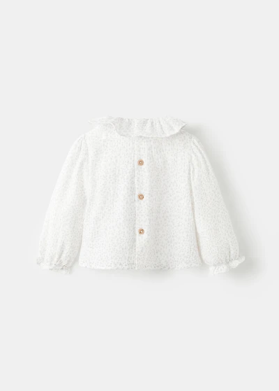 Floral-print cotton blouse