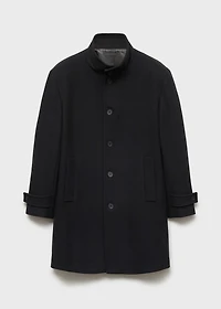 Wool funnel neck coat