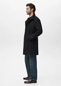 Wool funnel neck coat