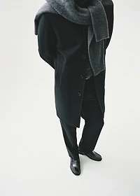 Wool funnel neck coat