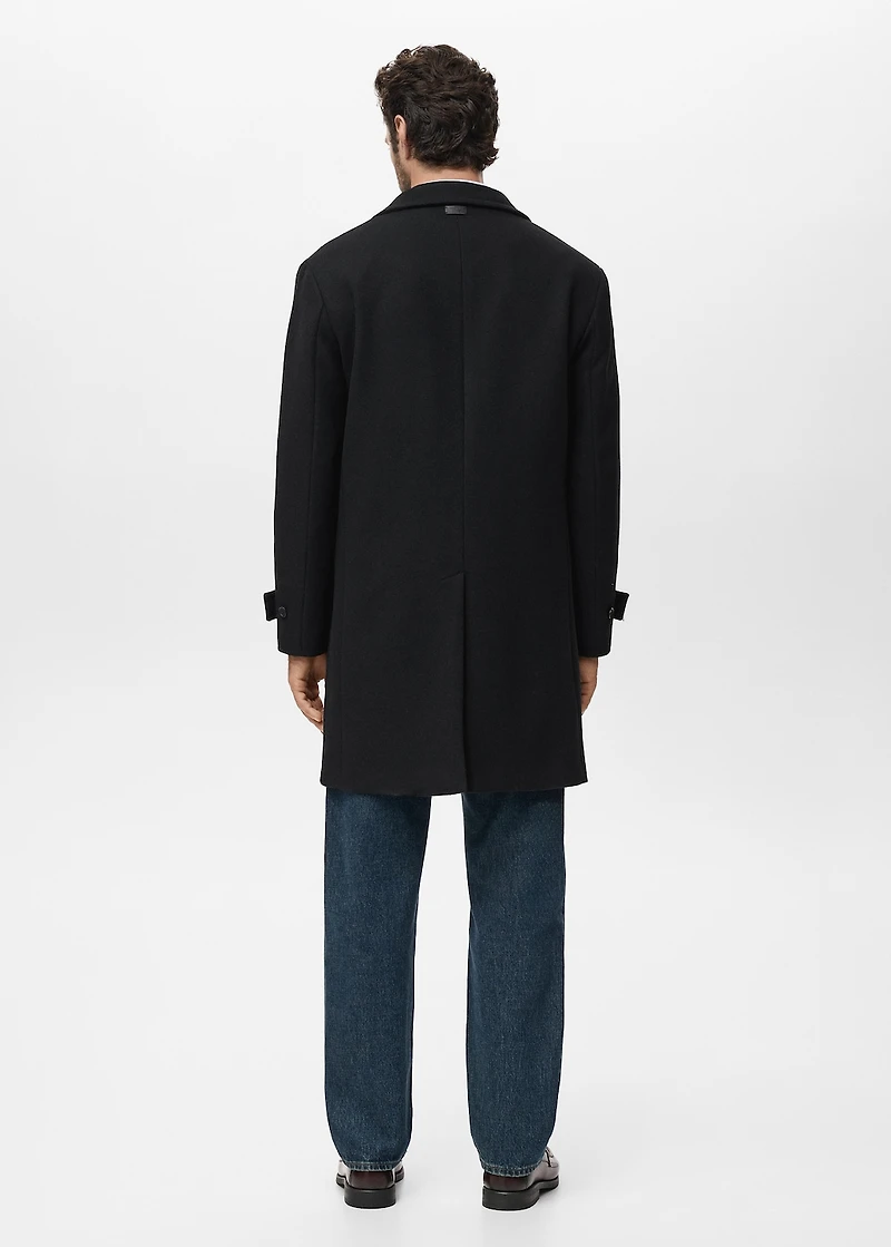Wool funnel neck coat