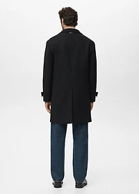 Wool funnel neck coat