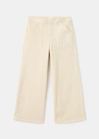 Wide-leg corduroy pants