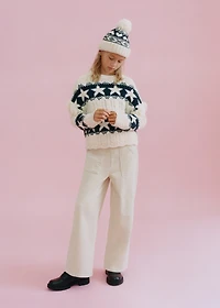 Wide-leg corduroy pants