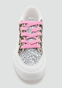 Leopard glitter sneakers