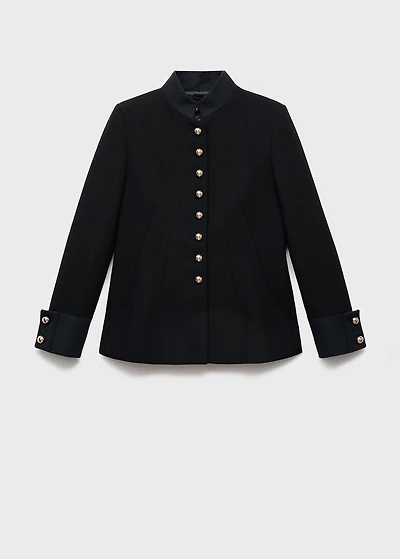 Fitted jacket with band collar
