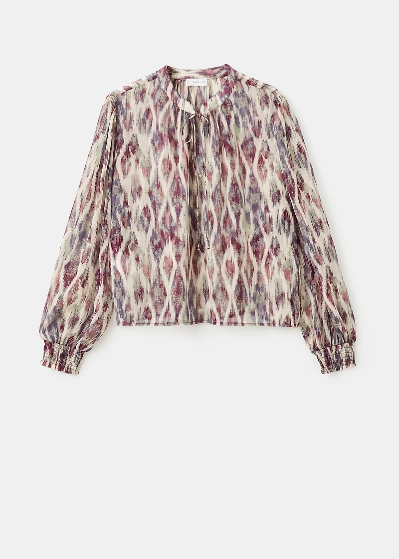 Semi-transparent printed blouse