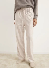 Woven striped flannel pants