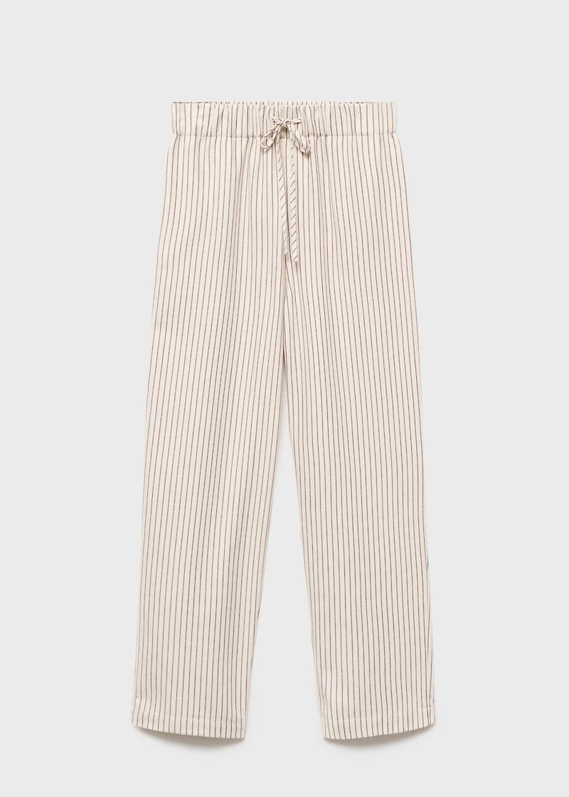Woven striped flannel pants