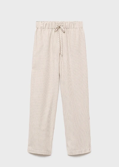 Woven striped flannel pants