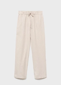 Woven striped flannel pants