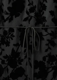 Floral jacquard dress with bell sleeves