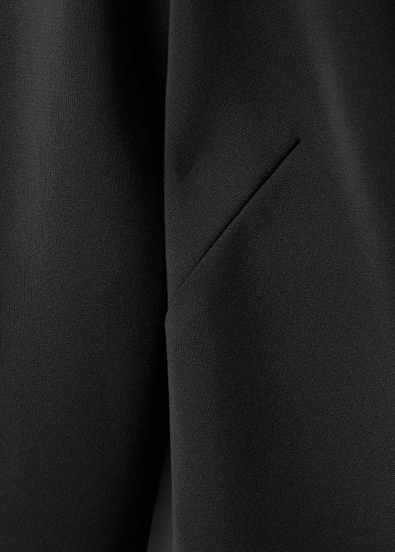 Long-sleeved dress with draped neck