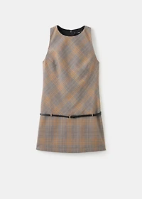 Check belt dress