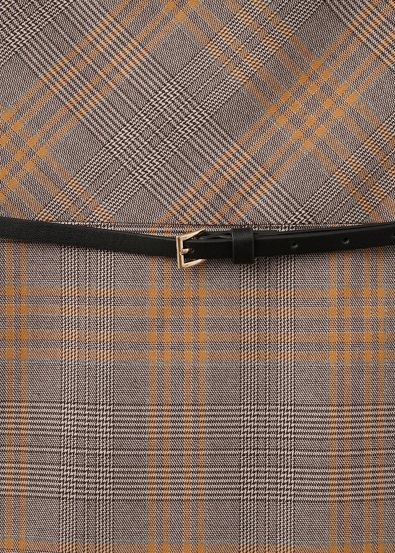 Check belt dress