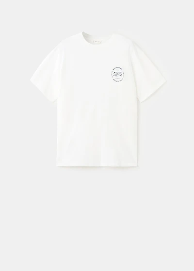 Printed cotton-blend t-shirt