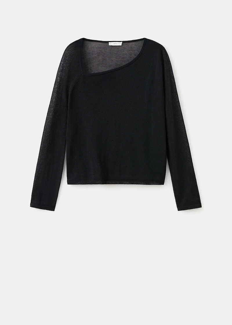 T-shirt with asymmetrical neckline