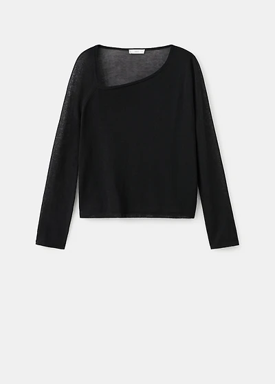 T-shirt with asymmetrical neckline