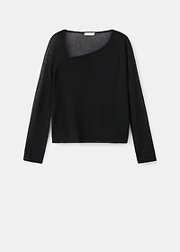 T-shirt with asymmetrical neckline