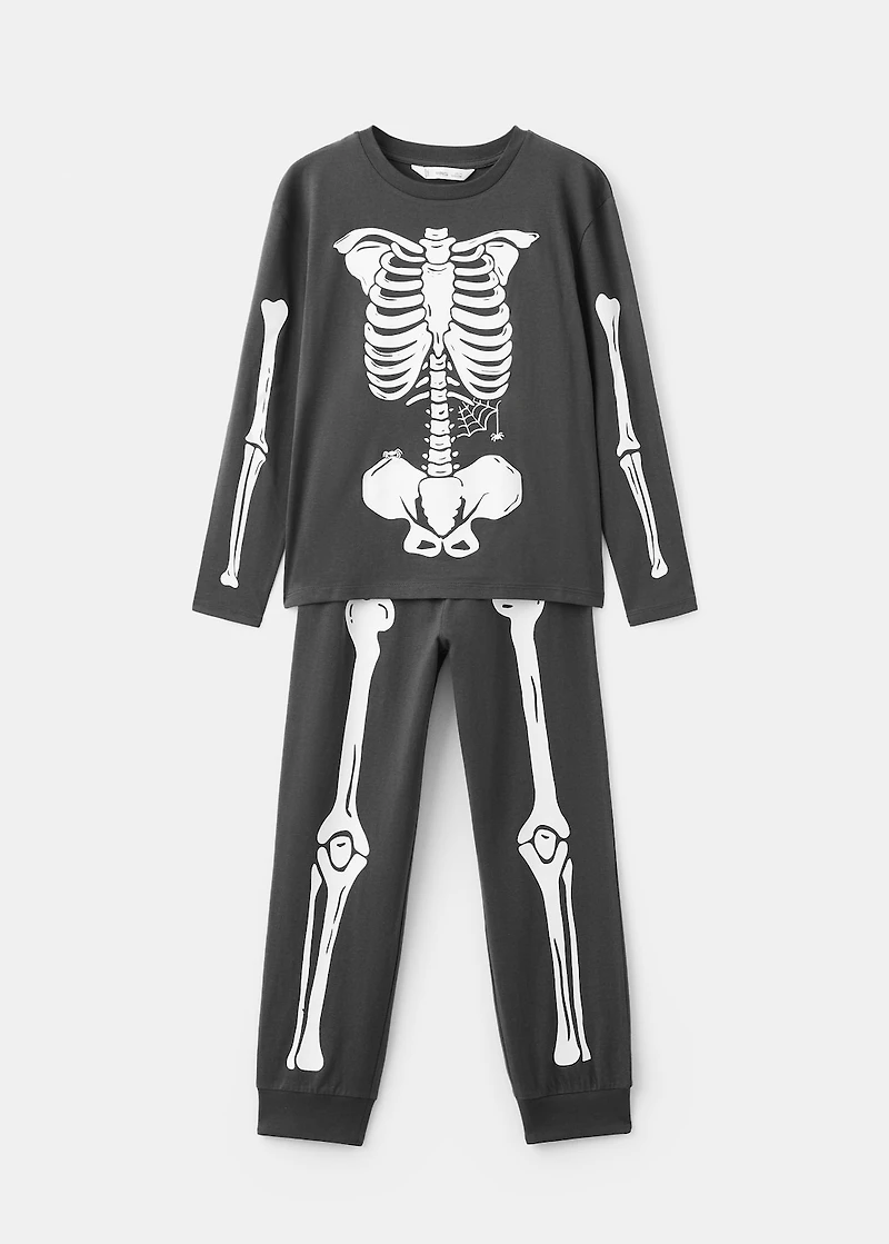 Glow the dark skeleton pyjama