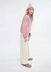 Cotton blouse with floral embroidery