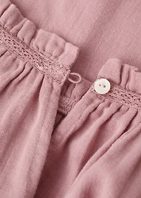 Cotton blouse with floral embroidery