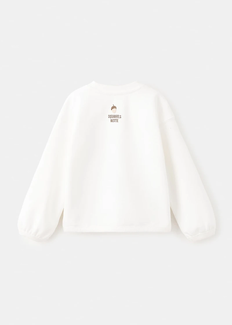 Printed embroidered sweatshirt