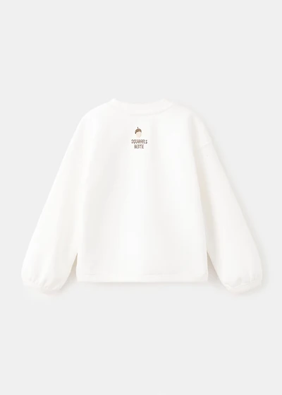 Printed embroidered sweatshirt