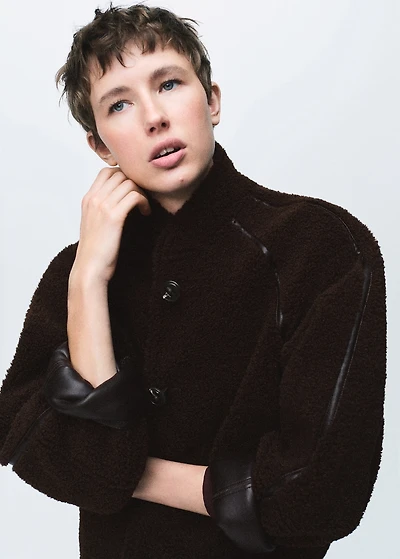 Reversible shearling jacket