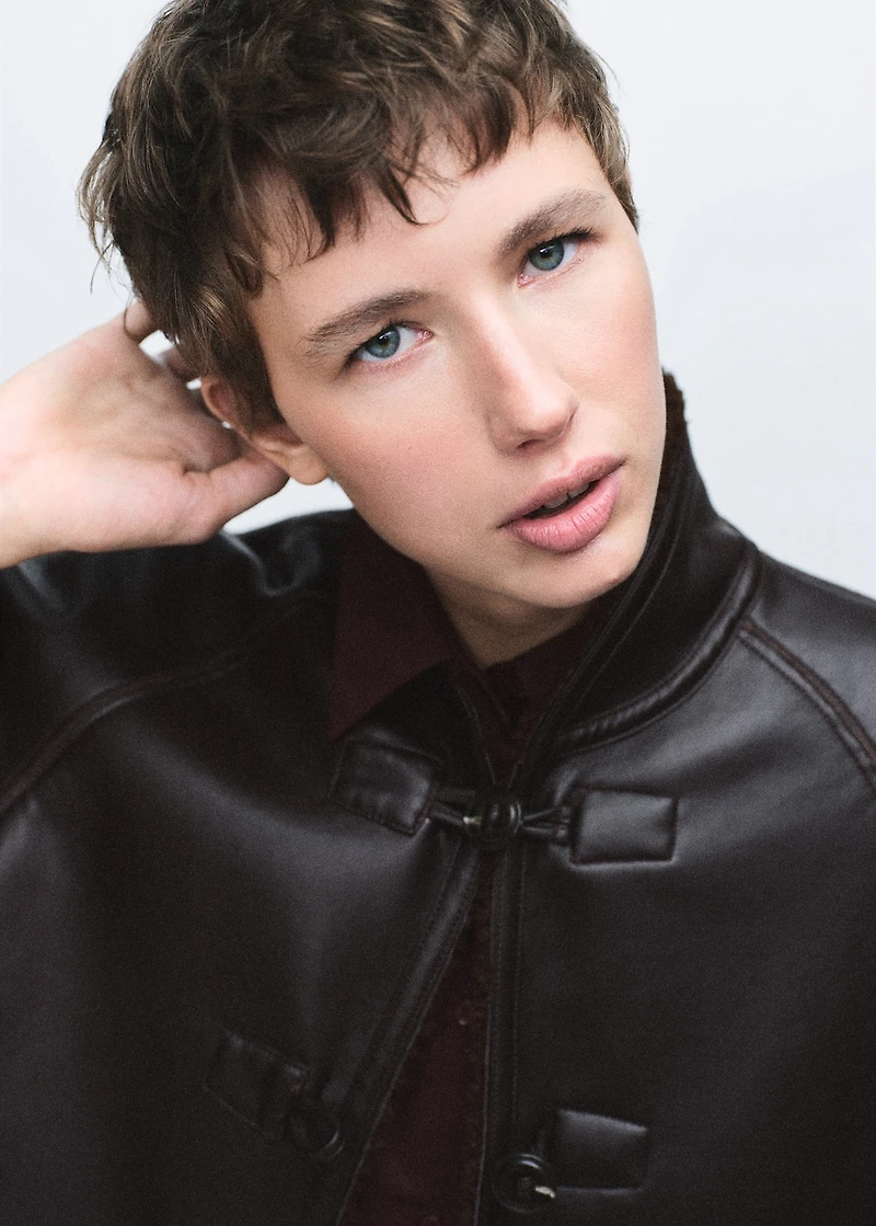 Faux shearling reversible jacket