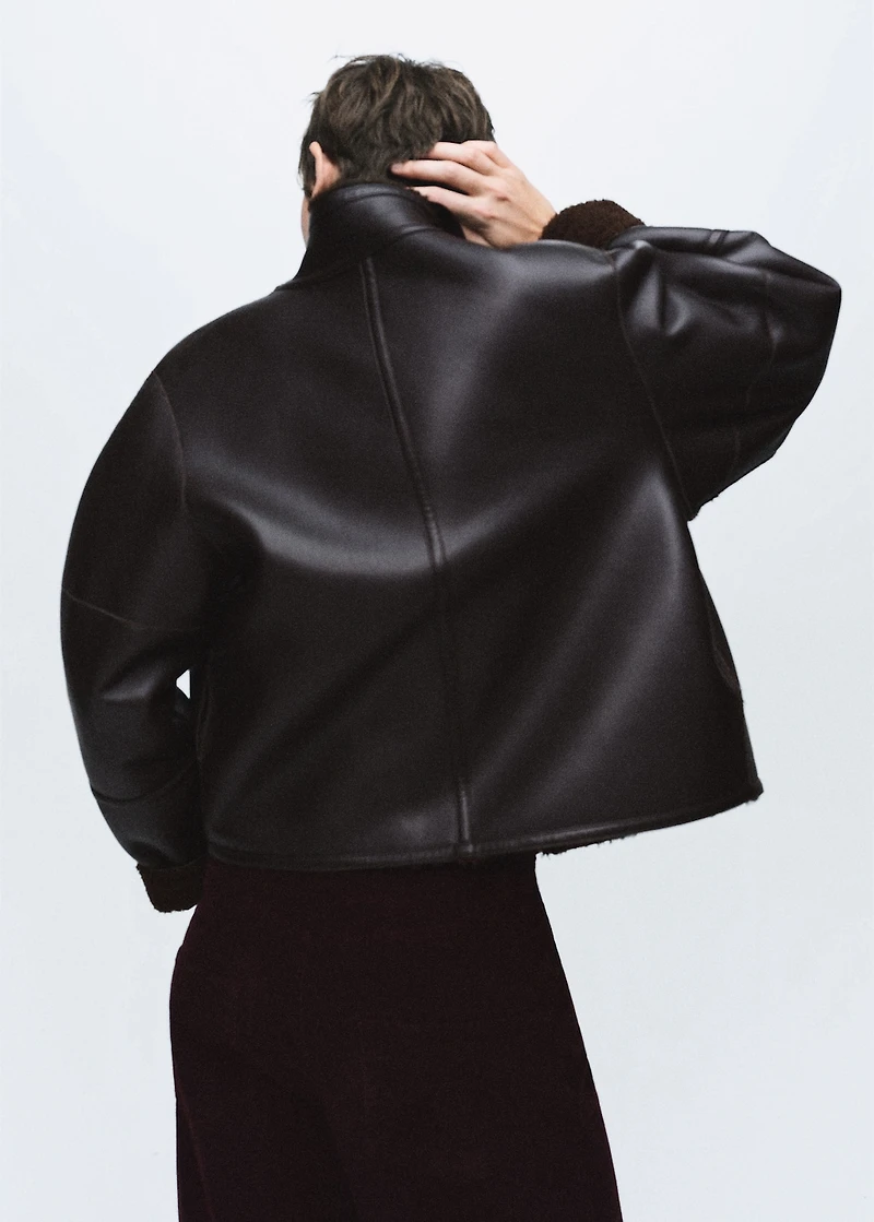 Faux shearling reversible jacket