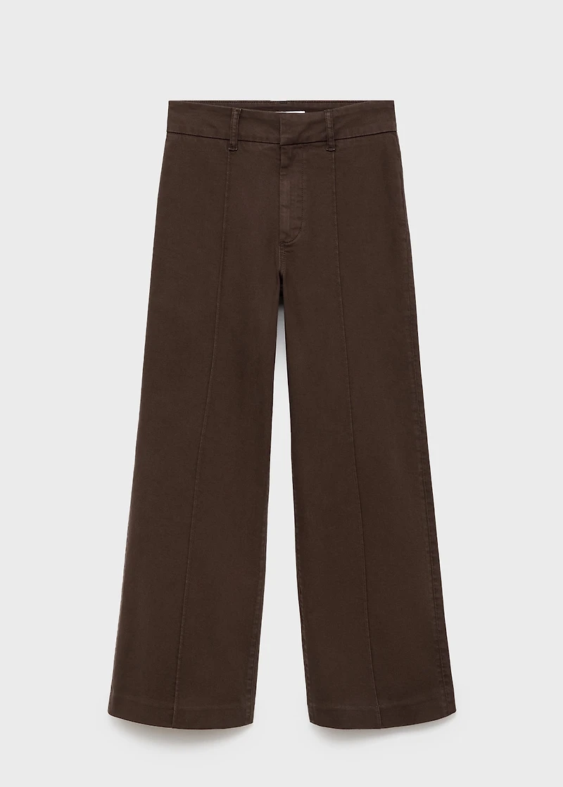 High-waisted wide-leg jeans with stitching