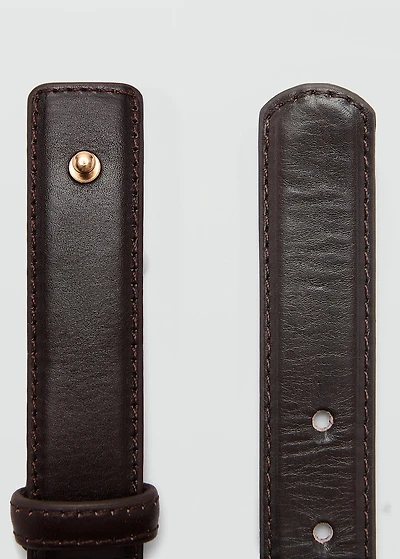 Leather belt with metal detail
