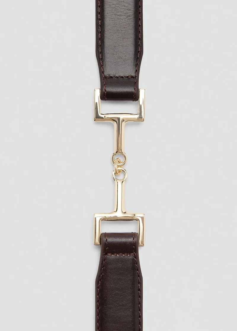 Leather belt with metal detail
