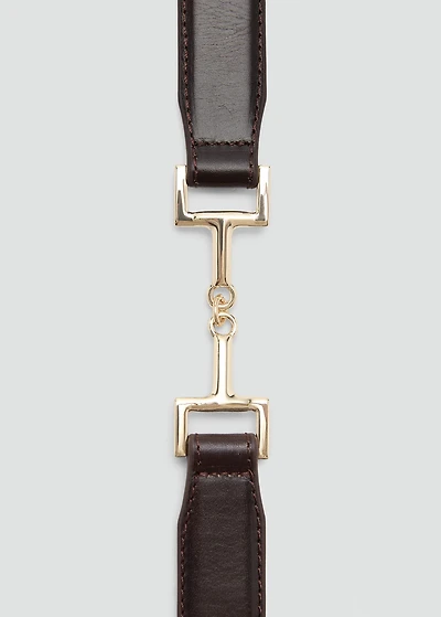 Leather belt with metal detail