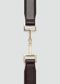 Leather belt with metal detail