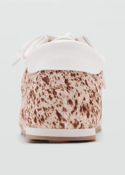 Leather trainers with fleece