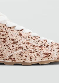 Leather trainers with fleece