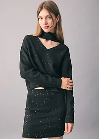 Knitted skirt with sequin detail