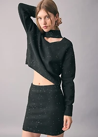 Knitted skirt with sequin detail