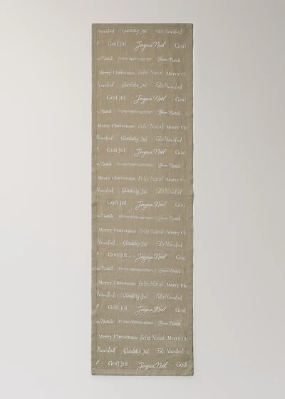 Linen table runner with festive details