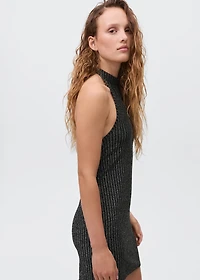 Lurex halter-neck dress